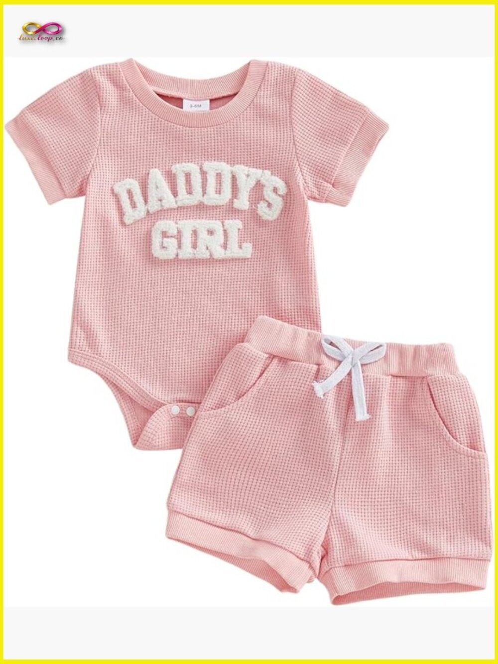 Baby Girl Summer Romper Set Short Sleeve Embroidery Print 2 Piece Outfit